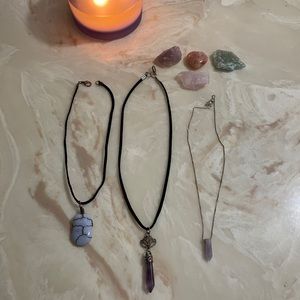 Crystal necklace + crystals set.